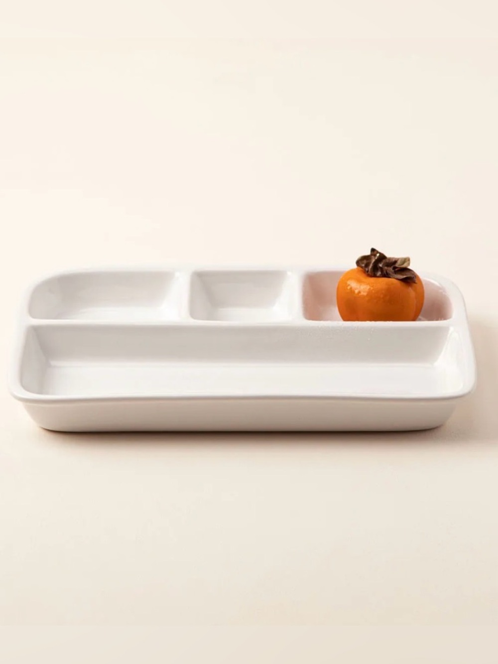 Set of 2 Stoneware TV Dinner Trays in White Like New - Picture 5 of 14